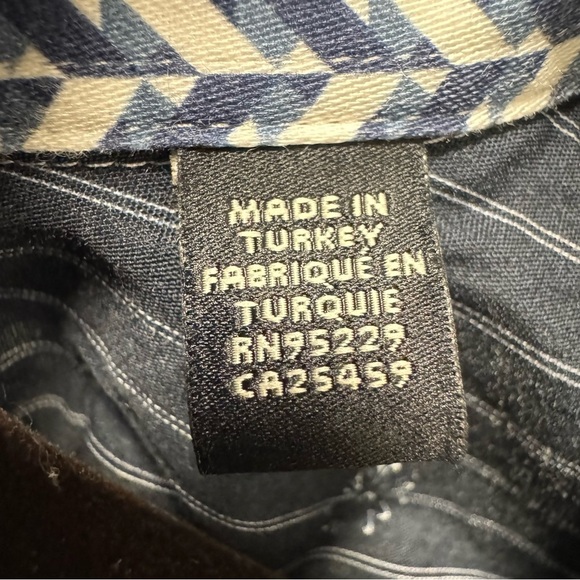 Ted Baker London Slim Fit Blue Geometric Print Shirt (Size 4 / L)​​ - Picture 12 of 16